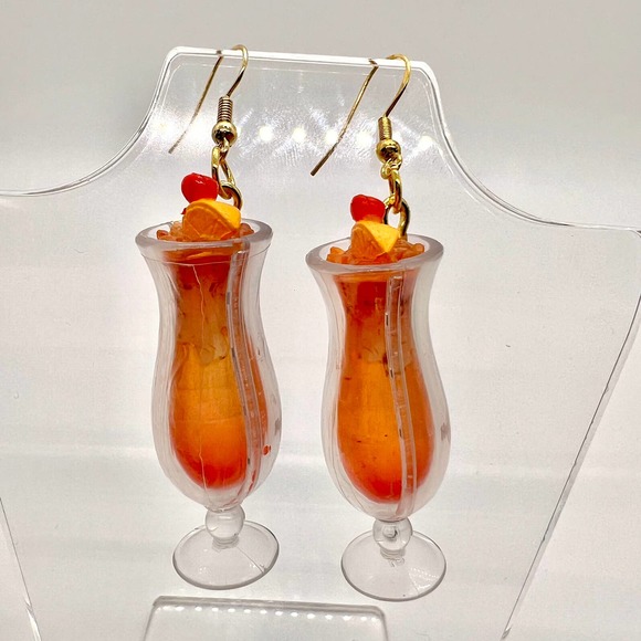 Handmade Jewelry - Hard Rock Drink Earrings - Restaurant Earrings - Foodie Mini Brands Earrings